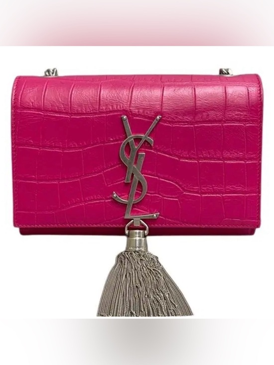Saint Laurent Handbags - 🔥Saint Laurent Fuchsia Croc-Embossed Kate Tassle Bag Small full inclusion🔥